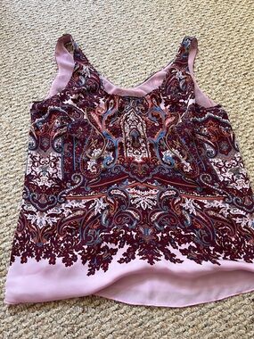 Sleeveless Paisley Print Tank Top - Pink Multi from J Crew